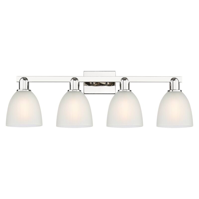Innovations Lighting Endless Possibilities Arcadia - Castile - 4 Light 33" Bath Vanity Light - Polished Nickel/White
