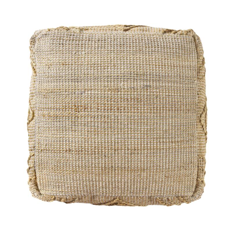 Sevita Natural Diamond Geometric Hand-Woven Pouf
