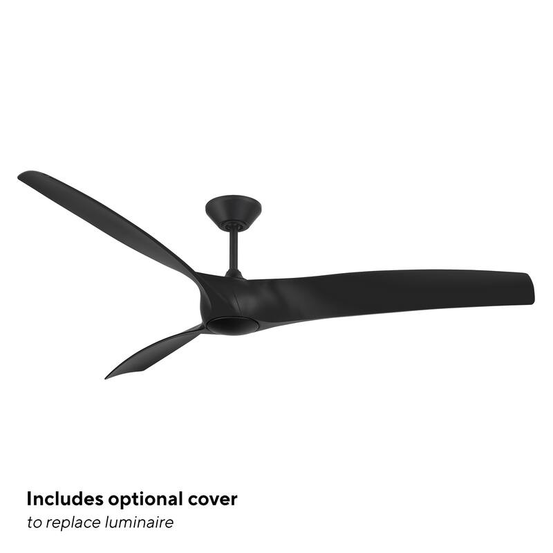 Zephyr 72" 3-Blade Indoor/Outdoor Smart Fan in Graphite Weathered Wood w/ Selectable LED (2700K-5000K) & Remote