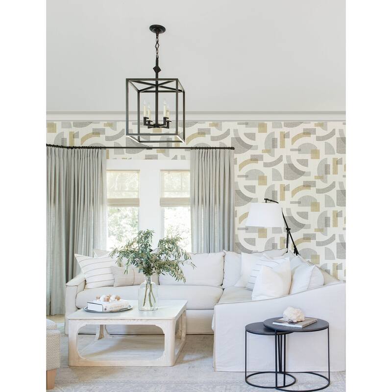 A-Street Prints Fulton Gold Shapes Wallpaper