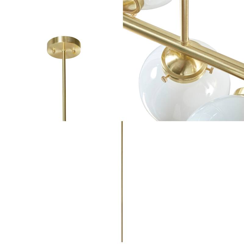 INK+IVY Aurelia 3-Light Chandelier with Frosted Glass Globe Bulbs