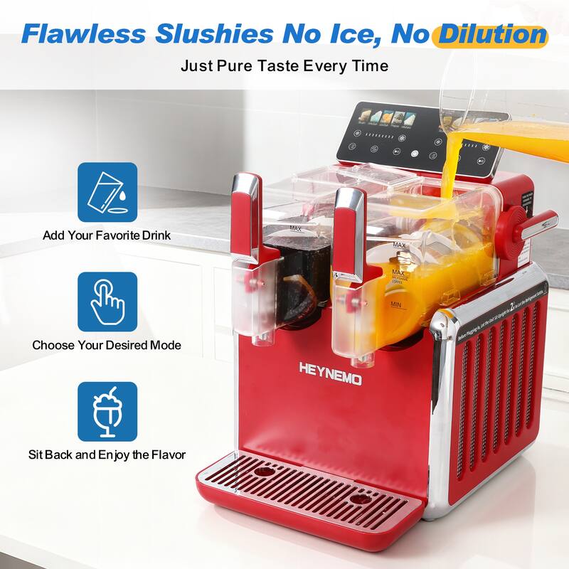 Dual-Tank Slushie Maker with Rapid Chill Technology & 5 Mode - N/A