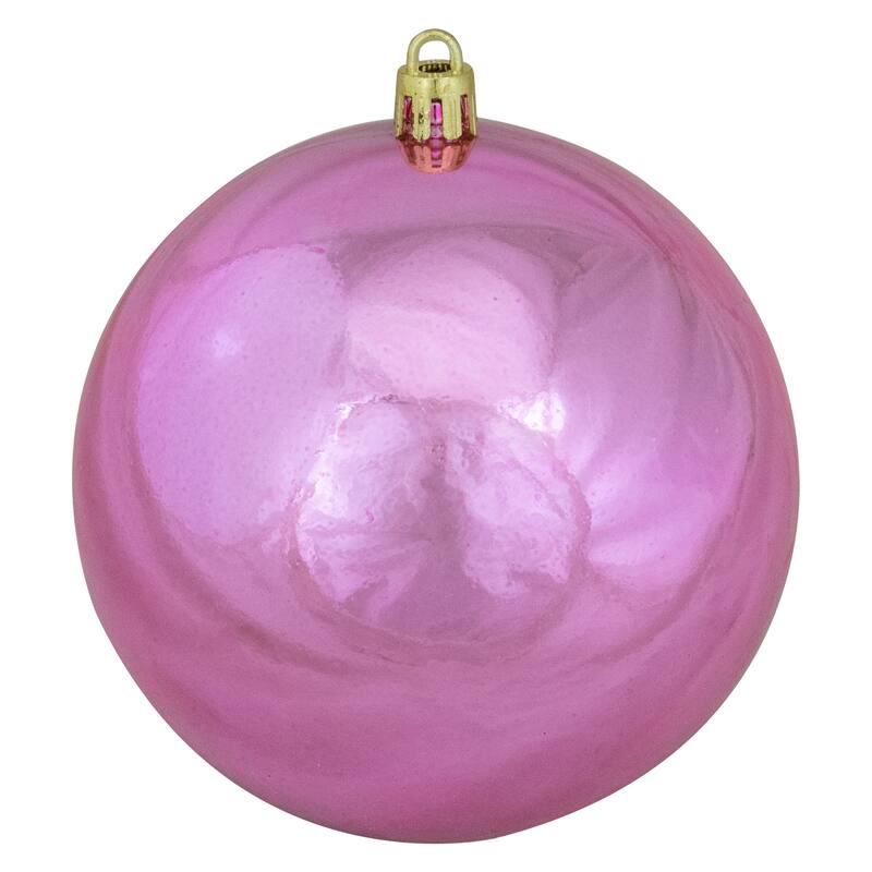 12ct Shiny Magenta Pink Shatterproof Christmas Ball Ornaments 4"