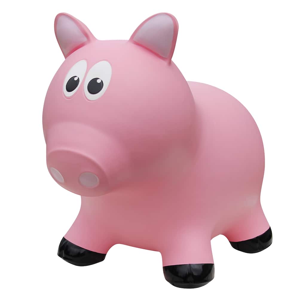 Toddler Boys and Girls Farm Hopper Bounce Toy, Pink Pig