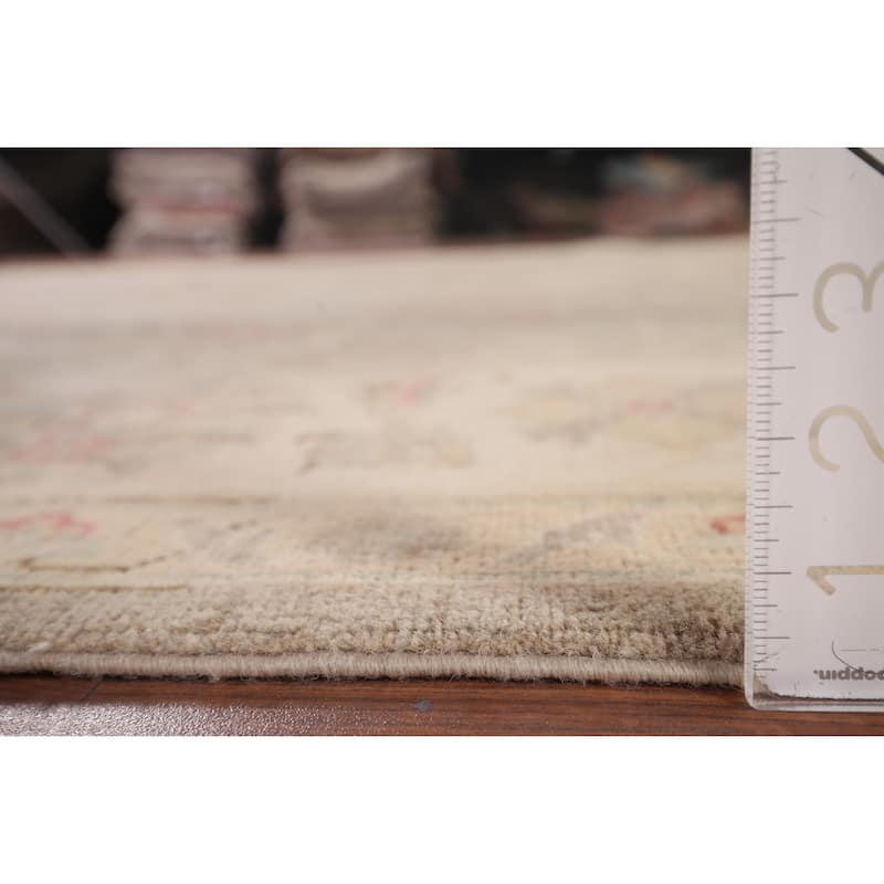 Hand Knotted Oriental 100% Wool Carpet Transitional All-Over Beige & Ivories Oushak Area Rug - 10' 2'' X 8' 2''