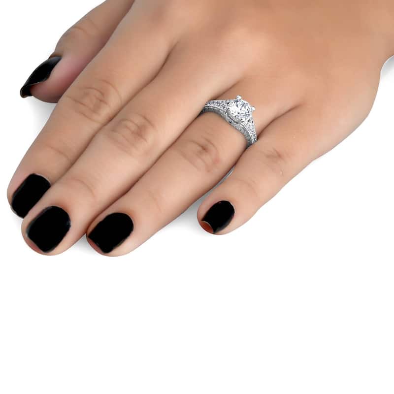 1 1/4ct Diamond Engagement Ring 1ct center Ring White Gold Lab Grown