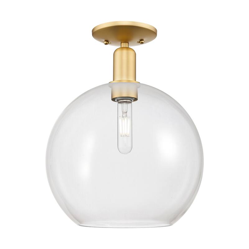 Innovations Lighting Endless Possibilities Arcadia - Athens - 1 Light 12" Semi-Flush Mount - Clear/Satin Gold