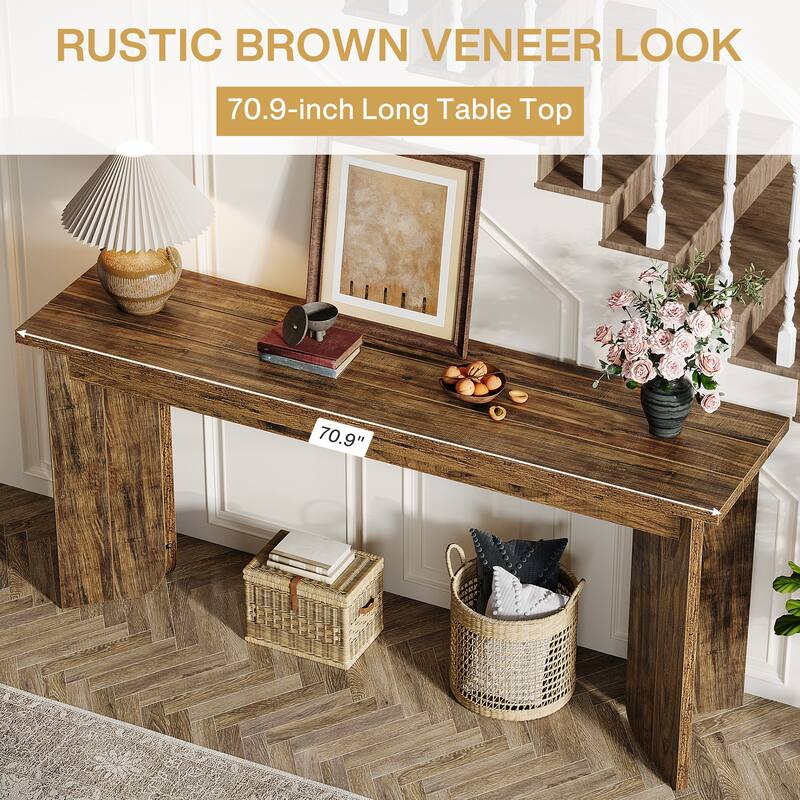 70.9-Inch Extra Long Farmhouse Sofa Console Table for Entryway