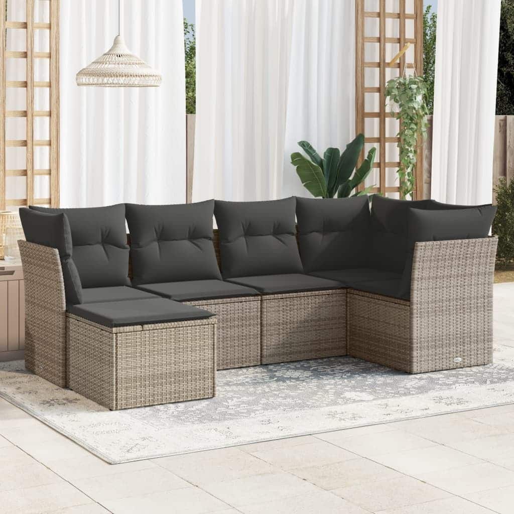 vidaXL Garden Sofa Set Grey, Dark Grey - 24.4 x 24.4 x 27.2