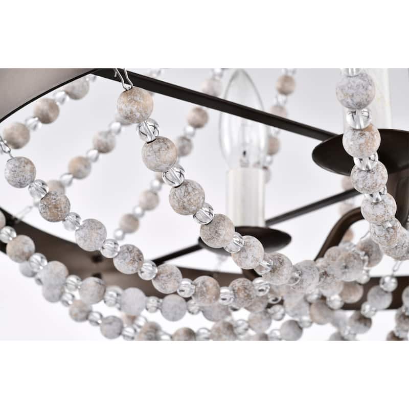 Hana 22 Inch Bohemian Pendant Chandelier 4-Light Candle