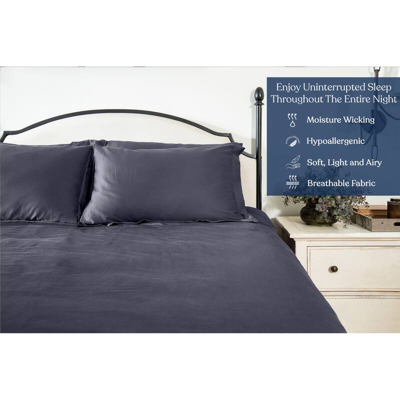Delara GOTS Certified 100% Organic Cotton Sheet Sets, 400TC Long Staple Cotton, Ultra Soft, Moisture-Wicking,Smooth & Breathable