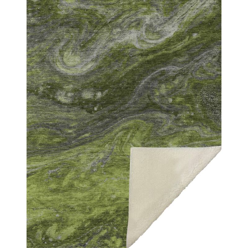 Premium Machine Washable Abstract Contemporary Sherpa Throw Blanket