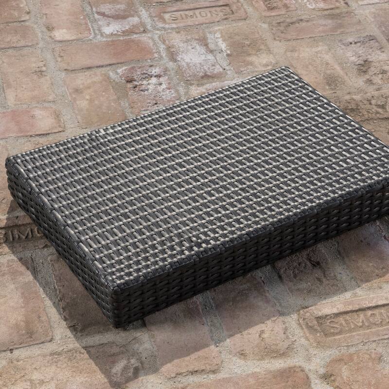 Outdoor Wicker Adjustable Chaise Lounge with Arms w/ table (Set of 2) by Christopher Knight Home