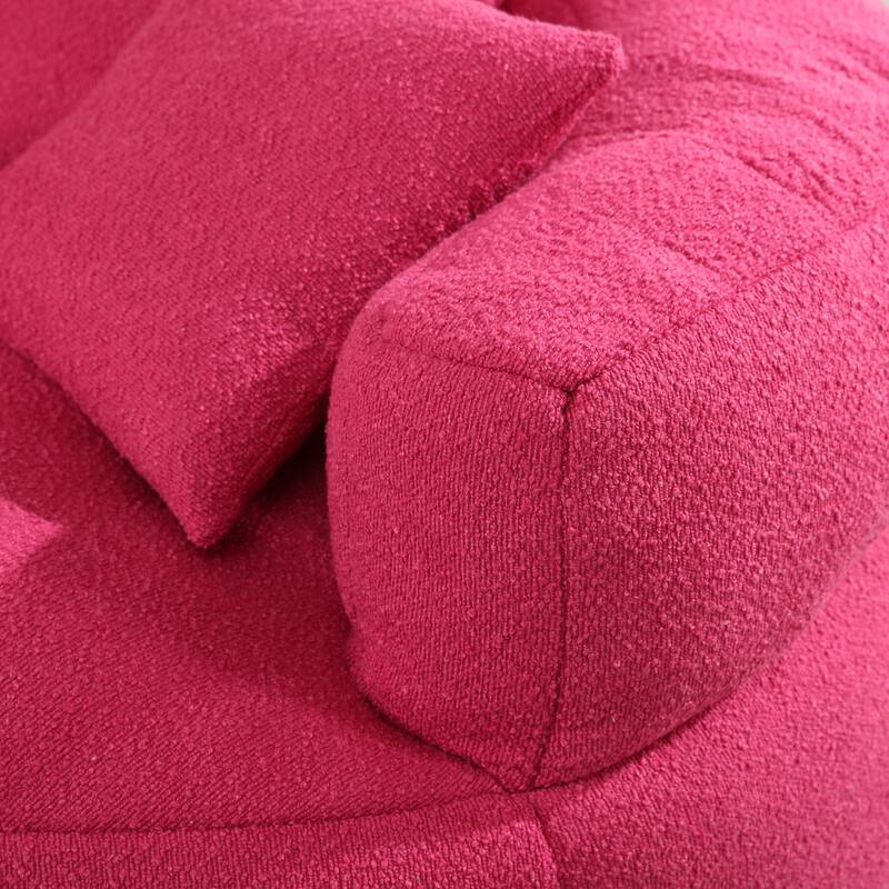 Chenille Sponge Single Sofa, Oversized Round Accent Chair Sleeper Couch Chaise Lounges for Living Room Bedroom Projection Room