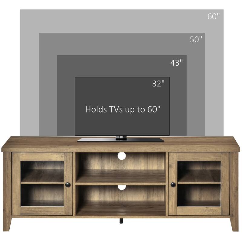 Modern TV Stand with Adjustable Shelves Cable Management and Heavy Duty Capacity - 55" W x 15.5" D x 19.75" H