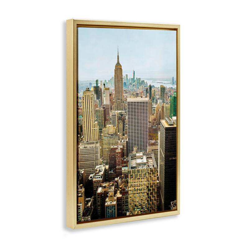 Stupell Overlooking Cityscape Buildings Framed Floater Canvas Wall Art Design By Seven Trees Design