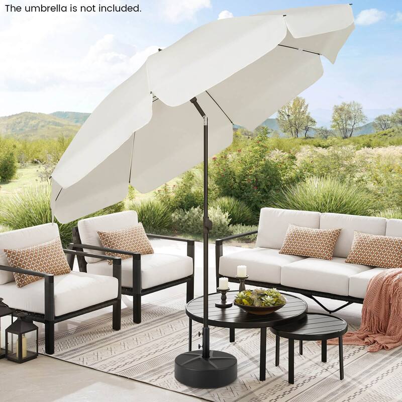 Costway Patio Round Umbrella Base with 2 Adjustable Knobs & 3 Adapters - See Details