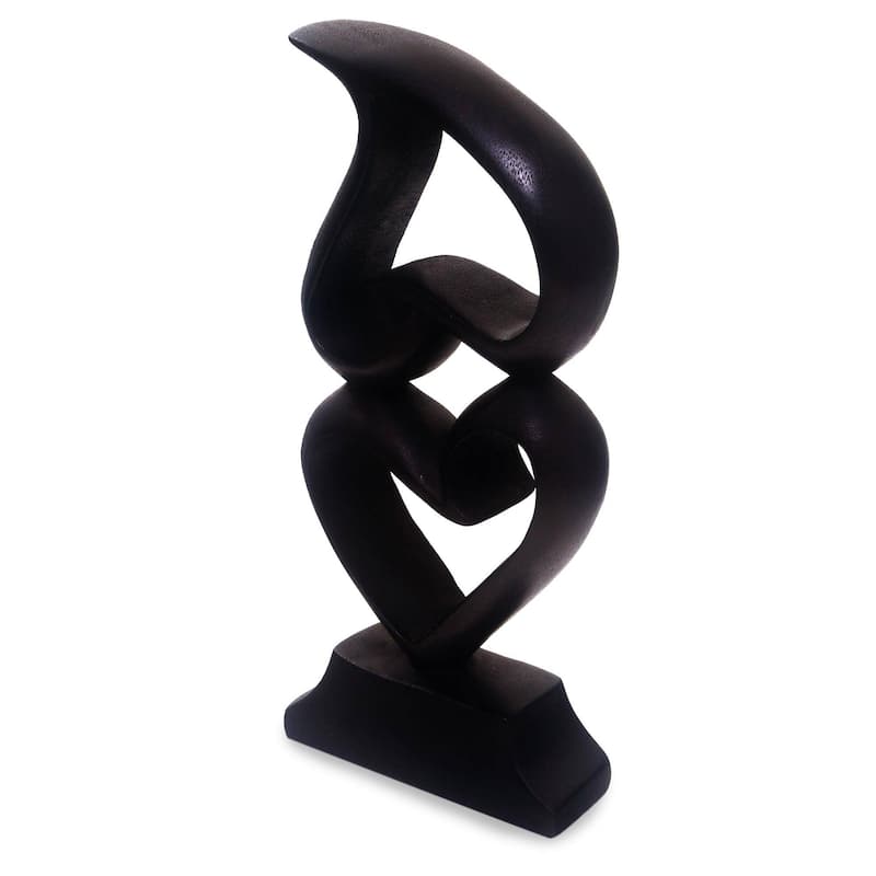 Novica Handmade Stacking Hearts Wood Sculpture - 8" H x 3.7" W x 3.5" D