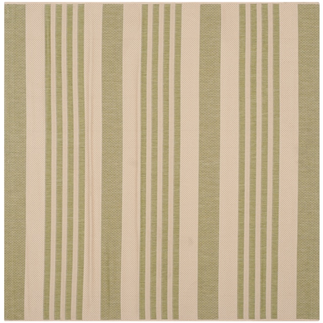 SAFAVIEH Courtyard Charmaine Indoor/ Outdoor Waterproof Area Rug - 5'3" x 5'3" Square - Beige/Sweet Pea