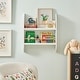 preview thumbnail 3 of 15, Danya B. Steiner White Rounded Contemporary 2-Tier Kids Wall-Mount Bookcase with Contrasting Wood-toned Rods