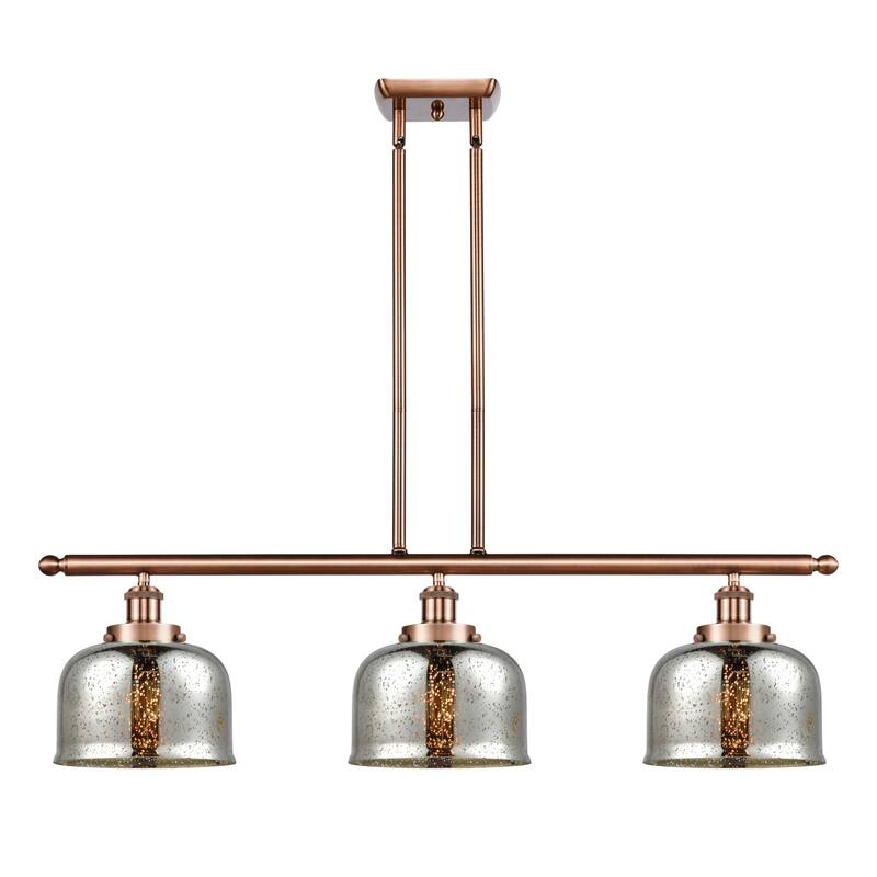 Innovations Lighting 916-3I-11-36 Bell Linear Bell 3 Light 36" Wide - Antique Copper / Silver Plated Mercury