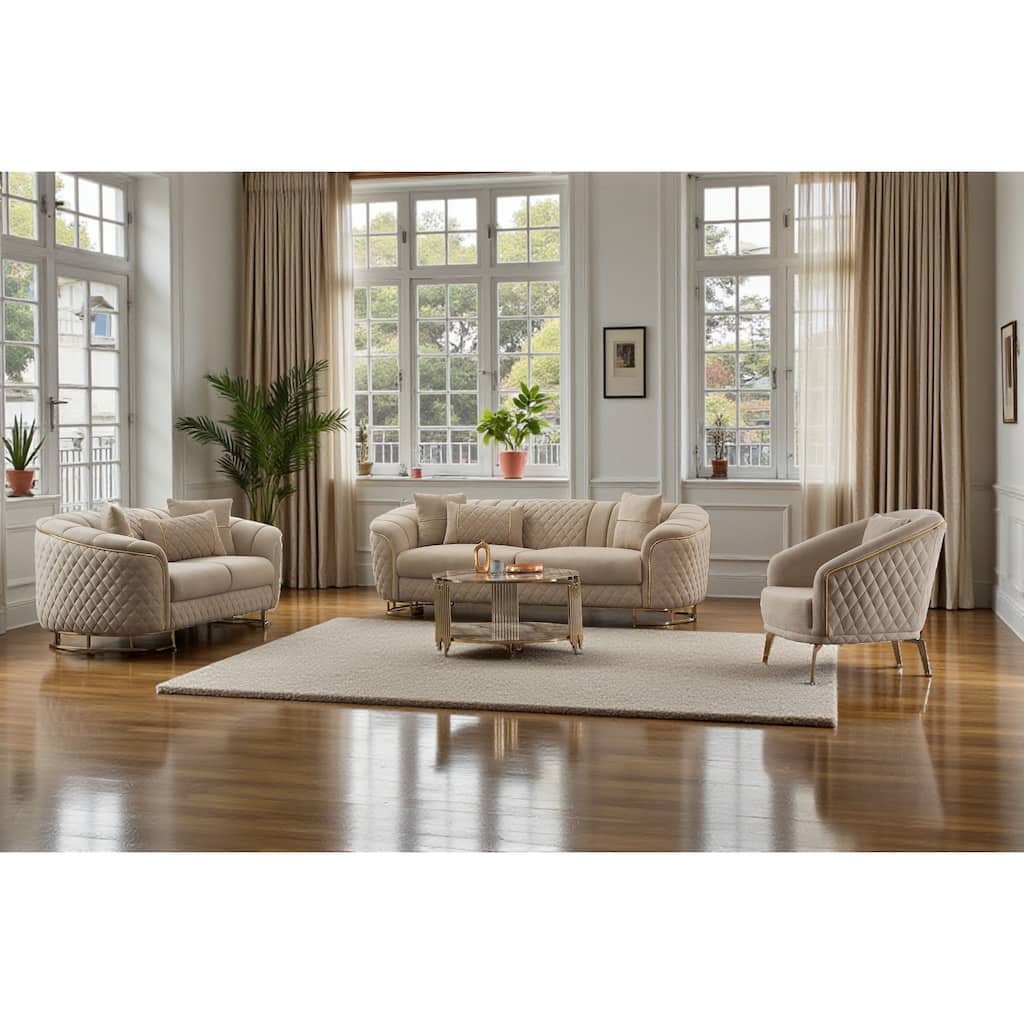 NOVAIR 3 Pieces Living Room Sets 1 Sofa 1 Loveseat 1 Chair