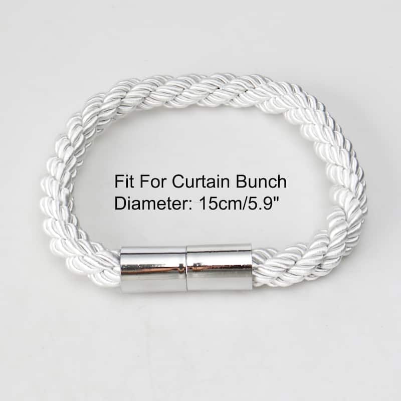 2pcs Magnetic Curtain Tieback 21.7"Holdback Decor Curtain Holder,White - White - 0.75" x 21.7"