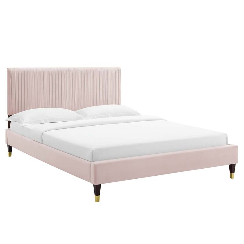 Peyton Performance Velvet Queen Platform Bed