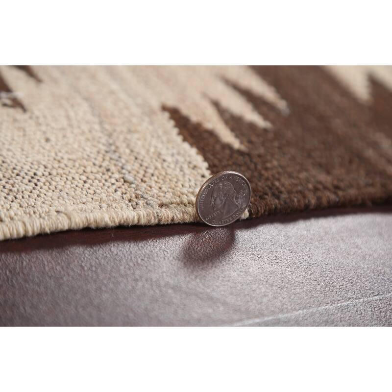 Natural Dye Tribal Kilim Contemporary Area Rug Flat-weave Wool Carpet - 4'9" x 6'7"
