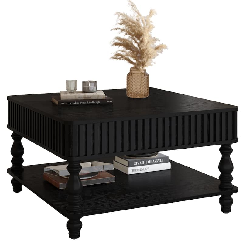 GDF Studio - Belfair Fluted Lift-Top Coffee Table with Hidden Storage