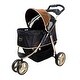 preview thumbnail 1 of 5, ibiyaya Monarch Premium 3 Wheel Pet Jogger Stroller for Small/Medium Pets, Gold - 17