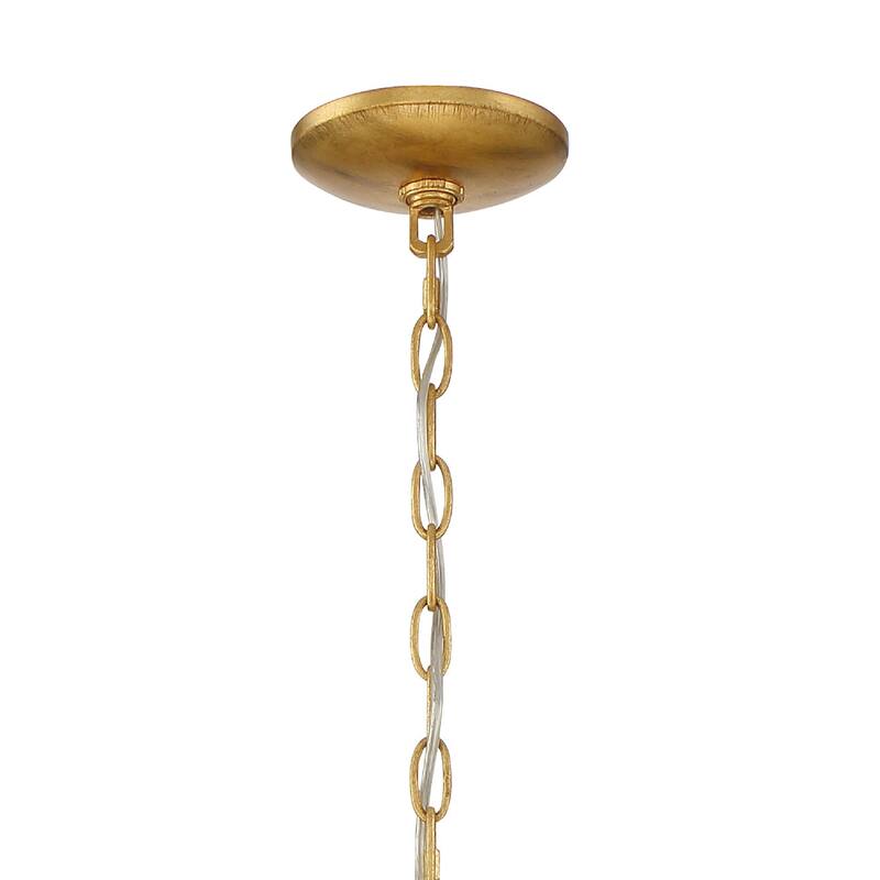 Fiona 4 Light Antique Gold Chandelier with White Beads - 27'' W x 33.25'' H