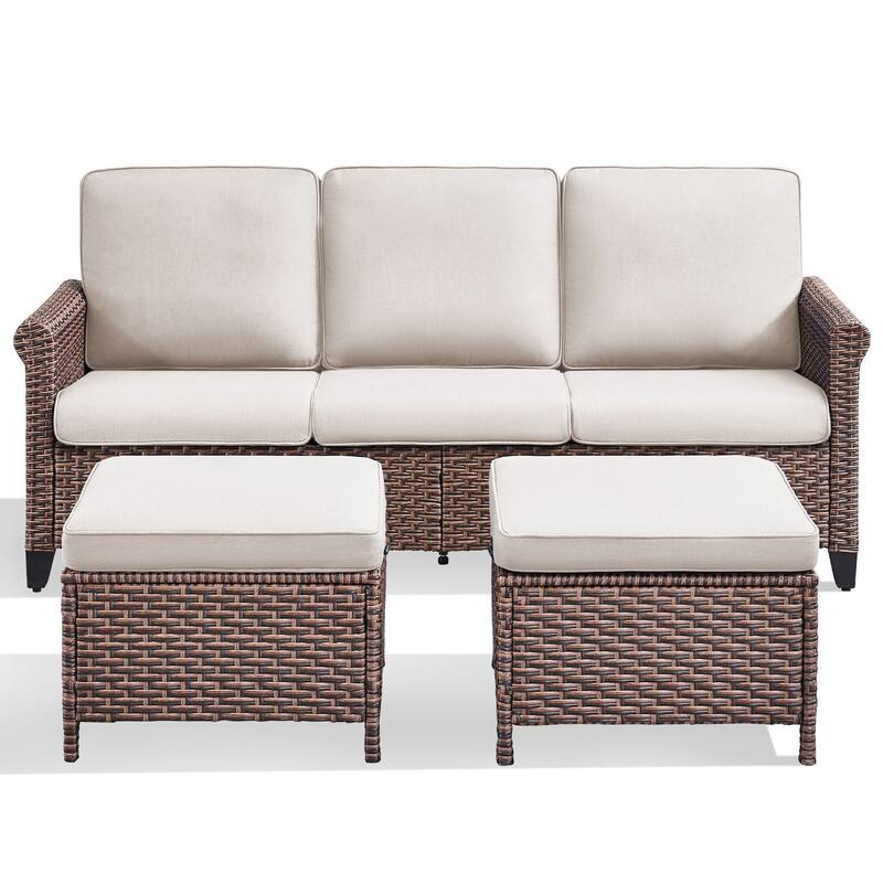 Pocassy Outdoor Sofa Swivel Chairs Patio Chair Funiture Set