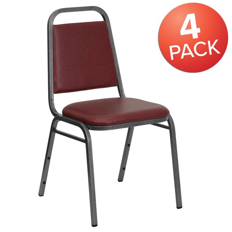 4 Pack Trapezoidal Back Stacking Banquet Chair - 20.25"D x 17.5"W x 34"H