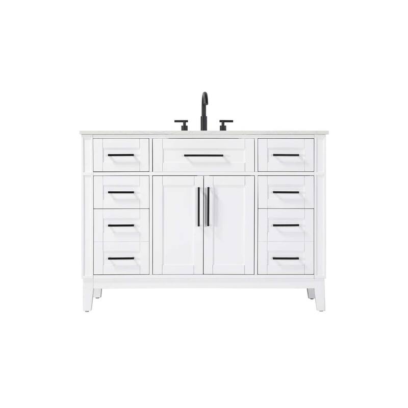 Rachel Single Bathroom Vanity (48-60 inch) - White - 48"
