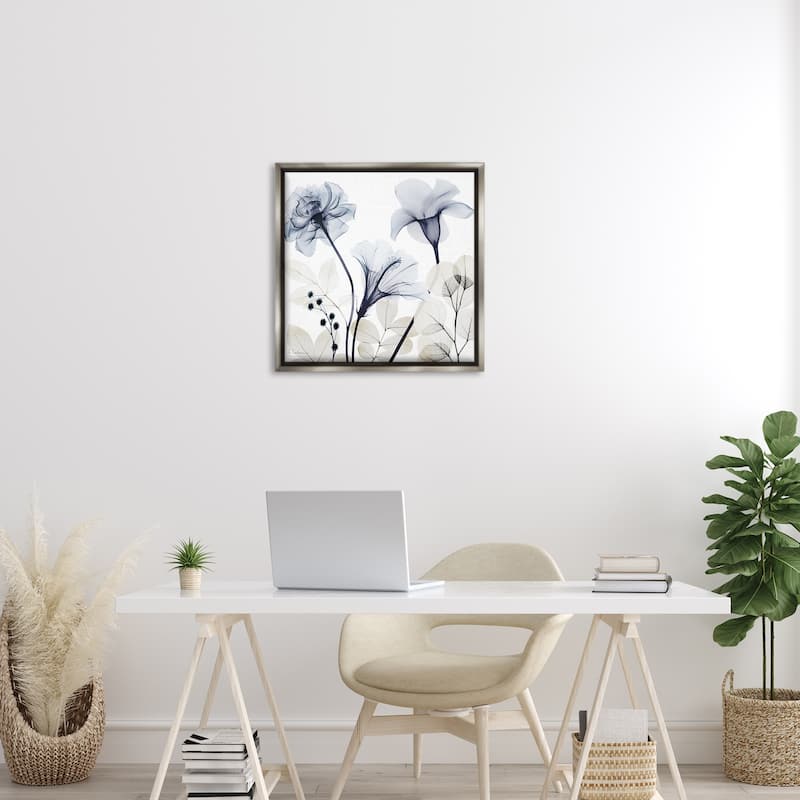 Stupell Sophisticated Minimal Flowers Framed Floater Canvas Wall Art Design By Albert Koetsier