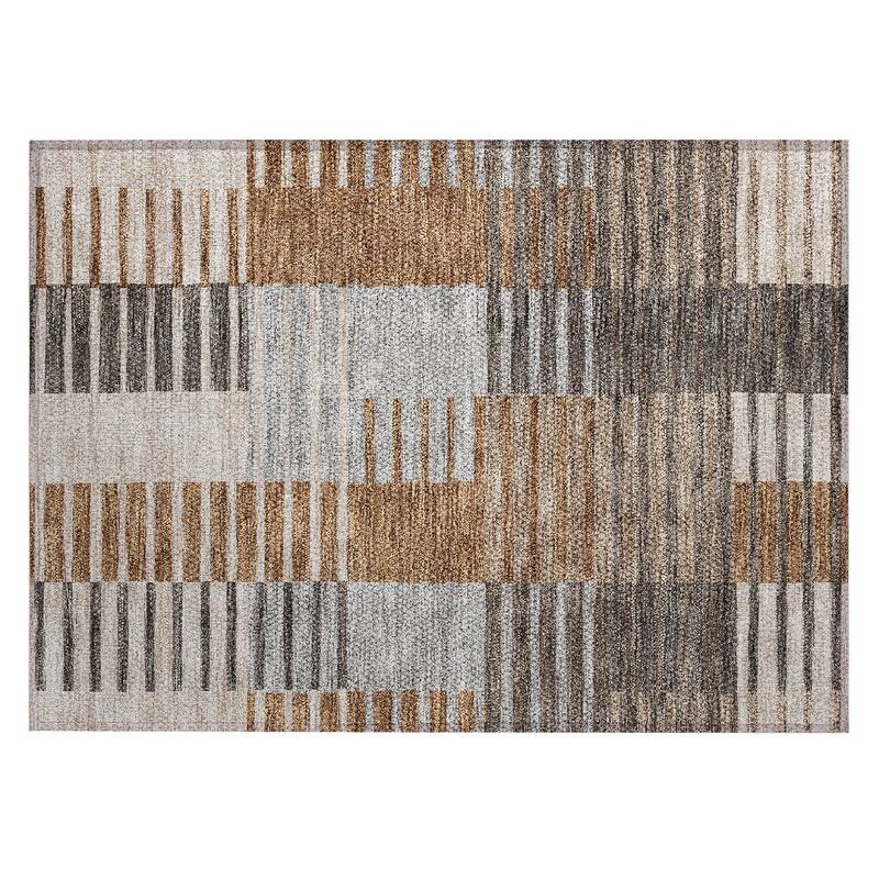 Machine Washable Indoor/ Outdoor Chantille Contemporary Stripes Rug