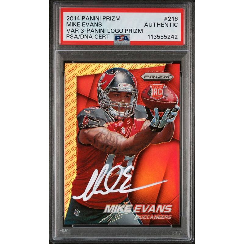 Mike Evans 2014 Panini Prizm Variation Signed Rookie Card #216 Auto Graded PSA - 8' x 11'