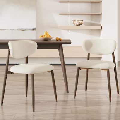 RENEWLINE Mid-Century Modern Tapered Dining Chairs with Upholstered Seat & Iron Frame