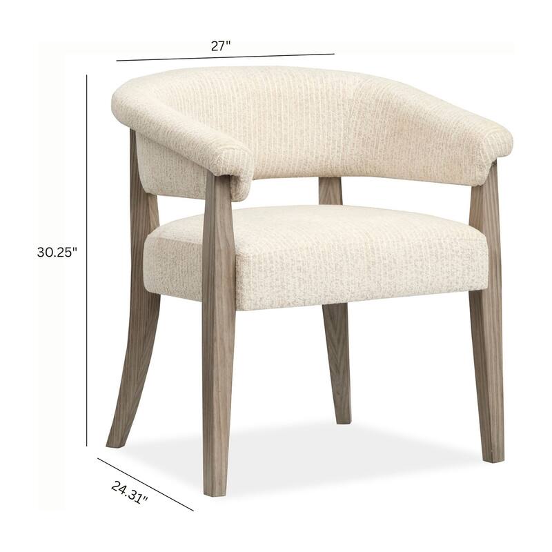 Magnussen Home Braelyn Dorian Grey Upholstered Host Chair Two Pack - 27''W x 24.31''D x 30.25''H