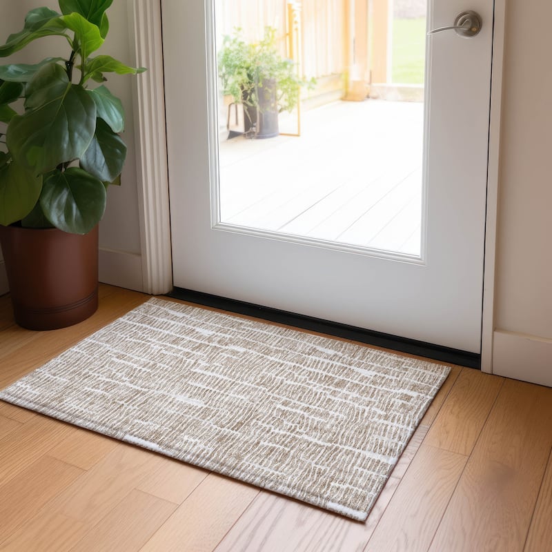 Machine Washable Indoor/ Outdoor Chantille Modern Abstract Rug