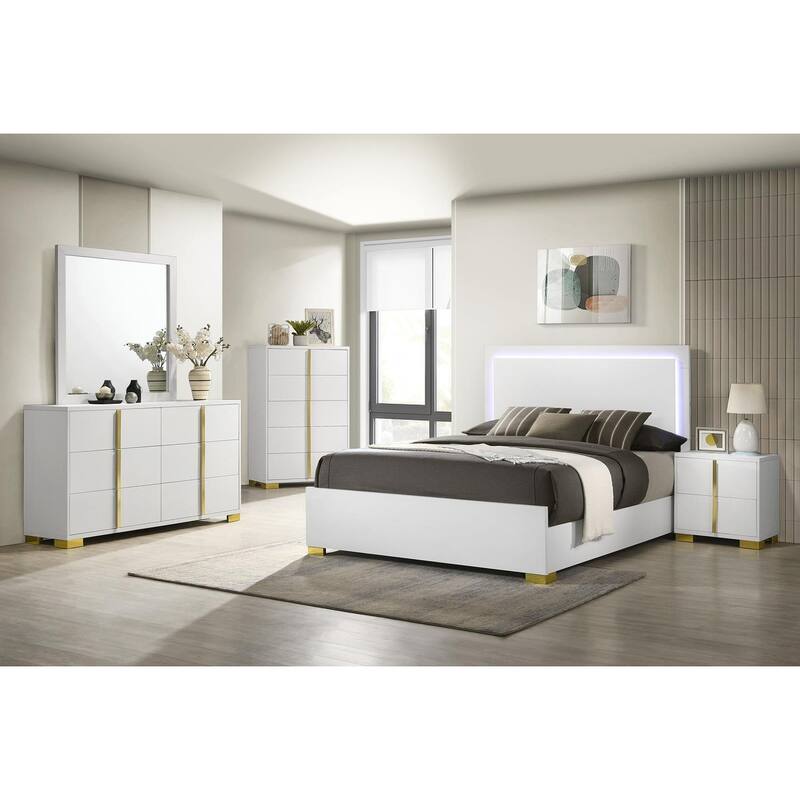 Medici 5-drawer Chest with Vertical Gold