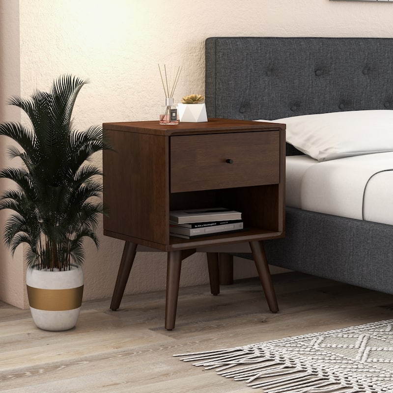 Novel Mid Century Modern Walnut Nightstand Bed Side Tables