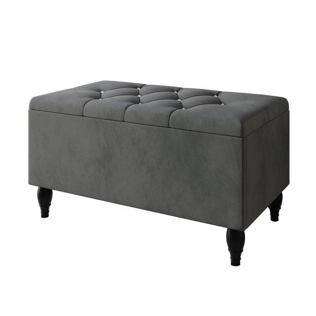 CraftPorch 2 Piece Bedroom Set in Luxurious Velvet Wingback Panel Upholstered Bed