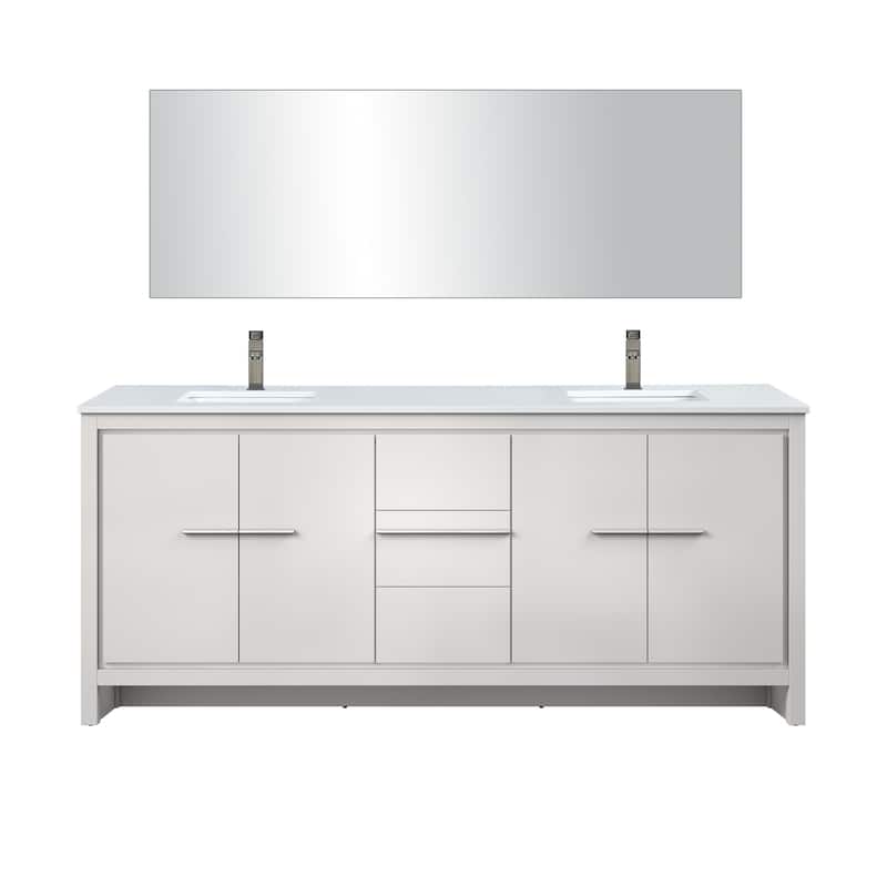 Lafarre Bath Vanity with Quartz Top, Sink, Mirror and Chrome Faucet