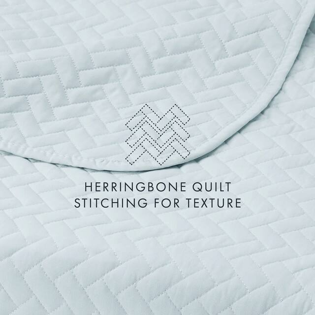 Soft Essentials Quilted Herringbone Coverlet Set