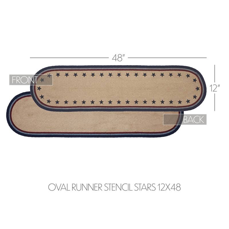 My Country Oval Runner Stencil Stars 12x36