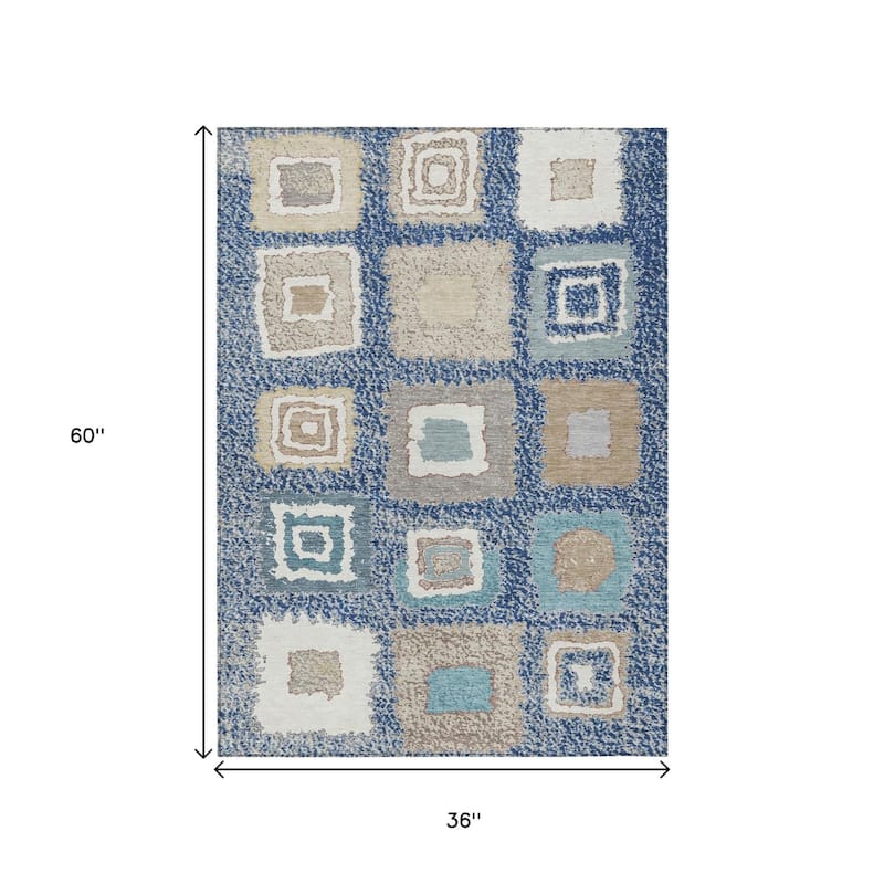 HomeRoots Geometric Transitional Rectangle Outdoor Rug