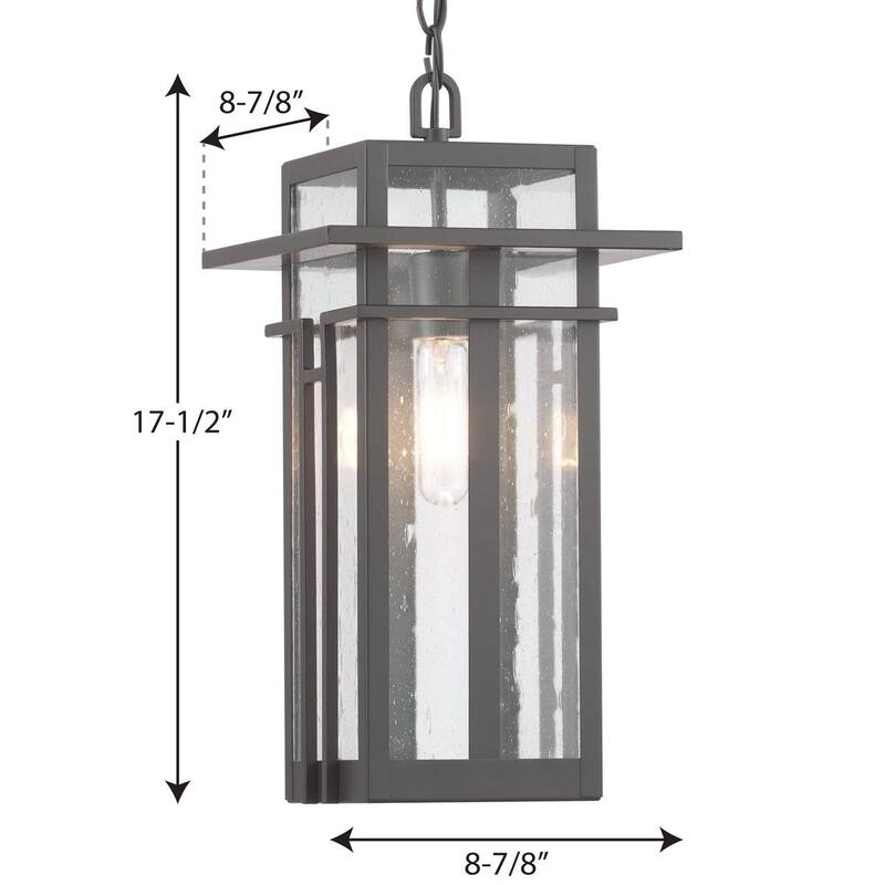 Boxwood Collection One-Light Hanging Lantern - 8.875 in x 8.875 in x 17.5 in