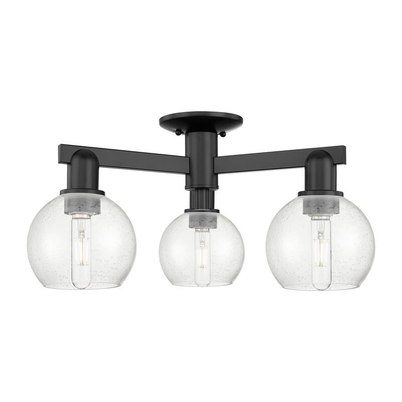 Innovations Lighting Endless Possibilities Arcadia - Athens - 3 Light 23" Semi-Flush Mount - Seedy/Matte Black